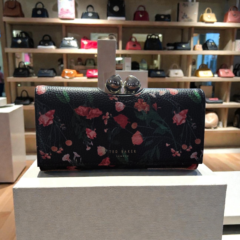 NWT Ted Baker Black Floral Women's Wallet
